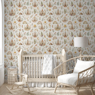Papel pintado para nursery al agua boho - Arcoíris