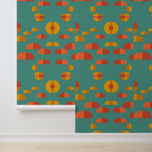 Papel Pintado Paracaídas coloridos en el cielo Verde azulado