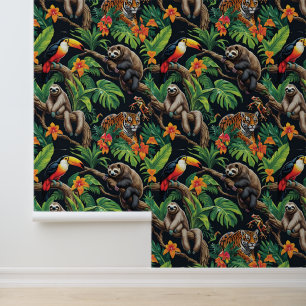Papel Pintado Paraíso de vida silvestre tropical autoadhesivo