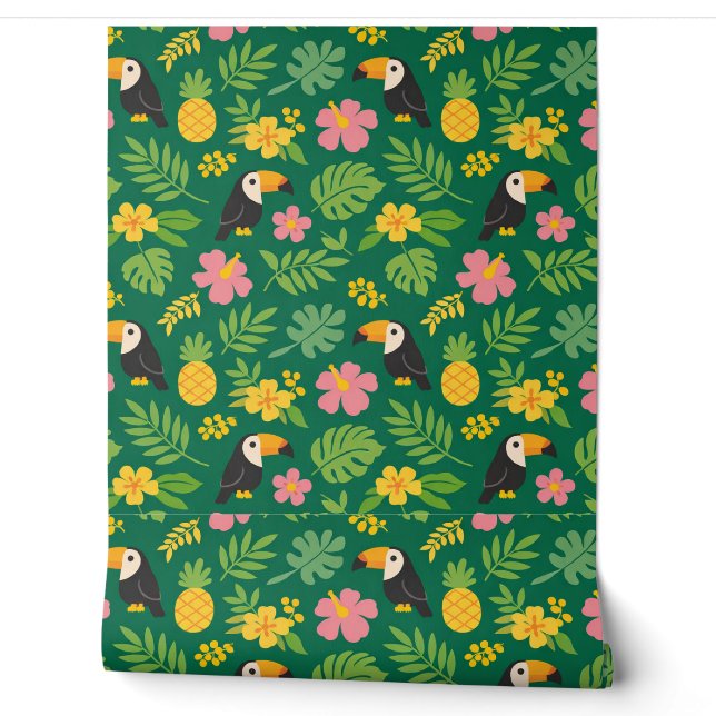 Papel Pintado Paraíso Tropical del Tucán  (Desenrollar)