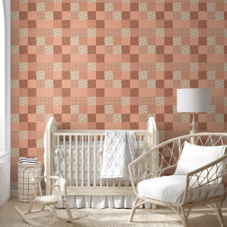 Papel Pintado Parche Retró Rosa