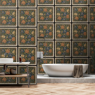Papel Pintado Parches Florales Simétricos de William Morris