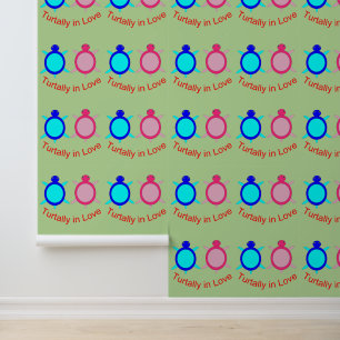 Papel Pintado Pareja De Tortuga Cuta Patterada
