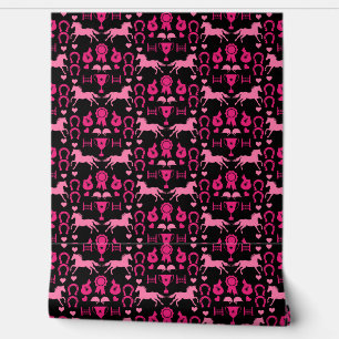 Papel Pintado Paseo a Caballo Rosa