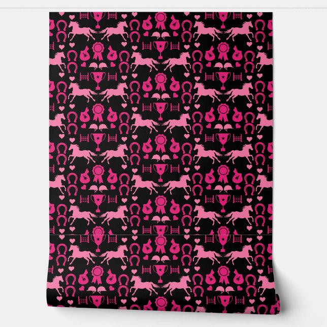 Papel Pintado Paseo a Caballo Rosa (Desenrollar)