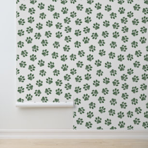 Papel Pintado Pasta de perro, garras de perro, patas verdes