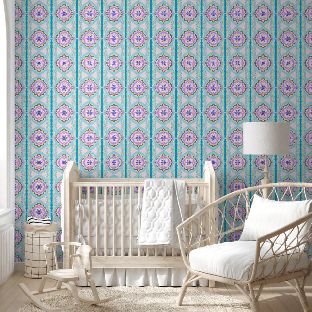 Papel Pintado Pastel Dream Boho Geometric Kaleidoscope (Niños)