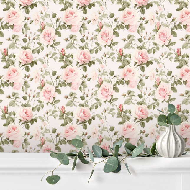 Papel Pintado Pastel Elegante Rosa Floral (Subido por el creador)