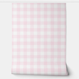 Papel Pintado Pastel Light Pink Check Green Buffalo Plaid