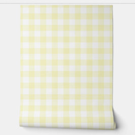 Papel Pintado Pastel Light Yellow Check Buffalo Plaid