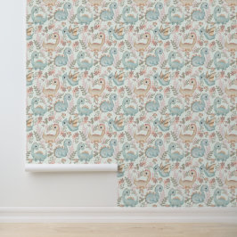 Papel Pintado Pastel lindos dinosaurios