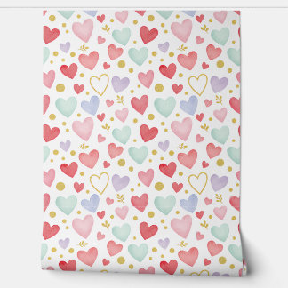 Papel Pintado Pastel Petals & Gilded Hearts