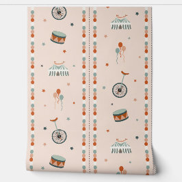 Papel Pintado Pastel Pink Circus & Stripes for Girls Nursery
