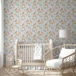 Papel Pintado Pastel Rainbow Unicorn Nursera para bebés