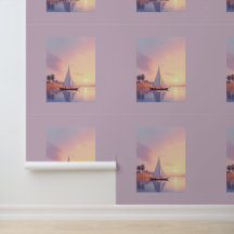 Pastel Sailboat al atardecer