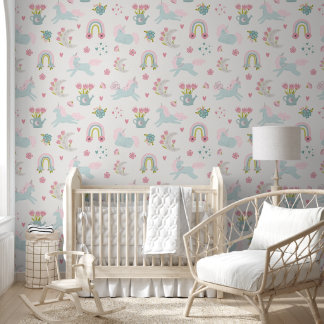 Papel Pintado Pastel: The Serene Unicorn Garden