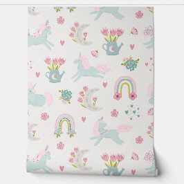 Papel Pintado Pastel: The Serene Unicorn Garden
