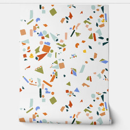 Papel Pintado Pato de goma patrón de terrazzo ilustrado moderno