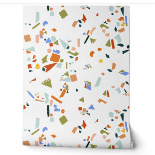 Papel Pintado Pato de goma patrón de terrazzo ilustrado moderno