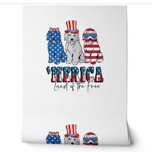 Papel Pintado Patriotic Goldendoodle Dog 4 de julio América Esta