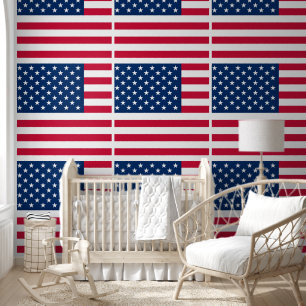 Papel Pintado Patriótico de Bandera de Estados Unidos