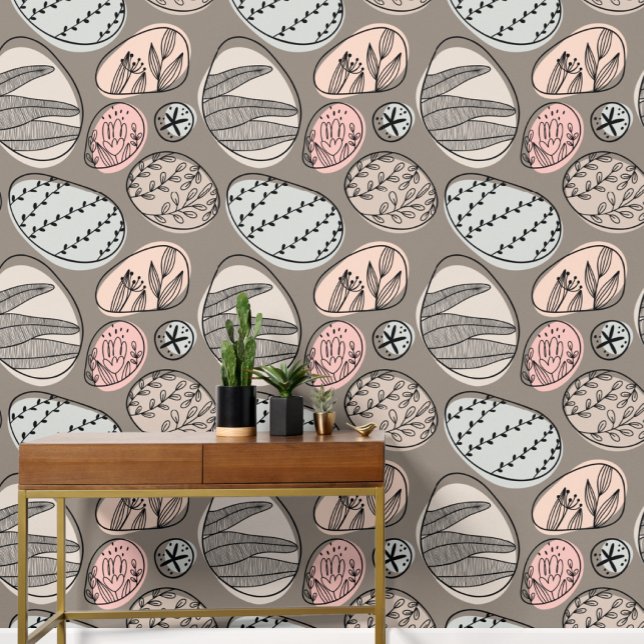 Papel Pintado Patrón abstracto de gran negrita marrón (Brown Big Bold Abstract Patterned wallpaper from Ricaso. A modern wallpaper ideal for any room)