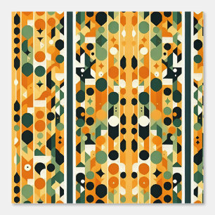 Papel Pintado Patrón abstracto geométrico en tonos cálidos