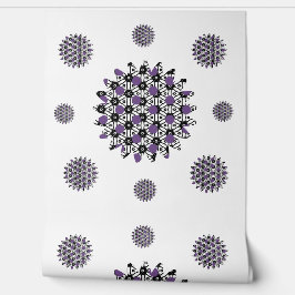 Papel Pintado Patrón abstracto púrpura negro moderno elegante bl