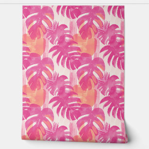 Papel Pintado Patrón abstracto simple con hojas de monstera, f