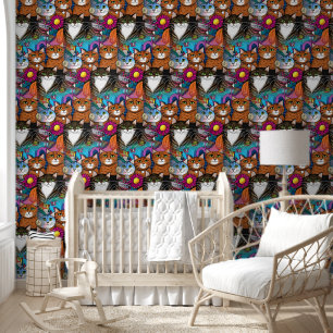 Papel Pintado Patrón animal frío - Gatos cortos 8