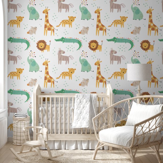 Papel Pintado Patrón animal salvaje azari lindo (Niños)