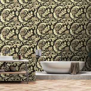Papel Pintado Patrón Antiguo Fleur Marrón