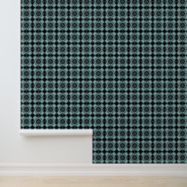 Papel Pintado Patrón Argyle de Cuadros Azules y Negros
