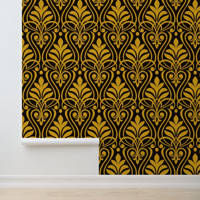 Papel Pintado Patrón Art Deco 01 - Deco Gold 2 en negro (Solicitud)