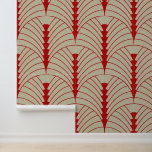 Papel Pintado Patrón Art Deco 03 - Escher Red on Off-White<br><div class="desc">Patrón Art Deco 03 - Escher Red on Off-White</div>