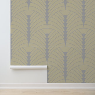 Papel Pintado Patrón Art Deco 03 - Gris español sobre blanco rot