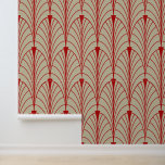 Papel Pintado Patrón Art Deco 04 - Escher Red on Off-White<br><div class="desc">Patrón Art Deco 04 - Escher Red on Off-White</div>