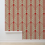 Papel Pintado Patrón Art Deco 04 - Escher Red on Off-White<br><div class="desc">Patrón Art Deco 04 - Escher Red on Off-White</div>