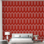 Papel Pintado Patrón Art Deco 05 - Blanco sobre rojo persa<br><div class="desc">Patrón Art Deco 05 - Blanco sobre rojo persa</div>