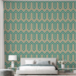 Papel Pintado Patrón Art Deco 05 - Verde azulado en blanco<br><div class="desc">Patrón Art Deco 05 - Verde azulado en blanco</div>
