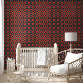 Papel Pintado Patrón Art Deco en rojo y negro