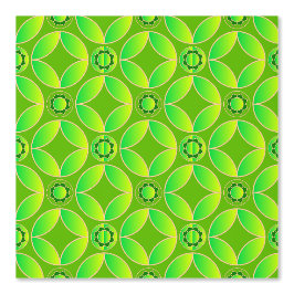 Papel Pintado Patrón Art Decó - verde brillante