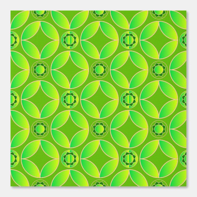 Papel Pintado Patrón Art Decó - verde brillante (Anverso)