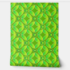 Papel Pintado Patrón Art Decó - verde brillante