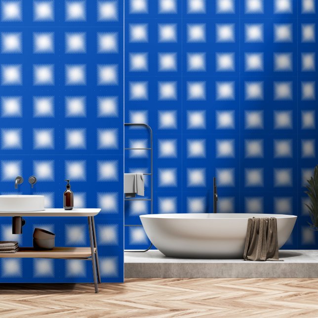 Papel Pintado Patrón azul (Baño)