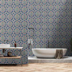 Papel Pintado Patrón azul azul azulado oriental Verde azulado ro