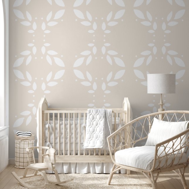 Papel Pintado Patrón Beige Foliage (Niños)