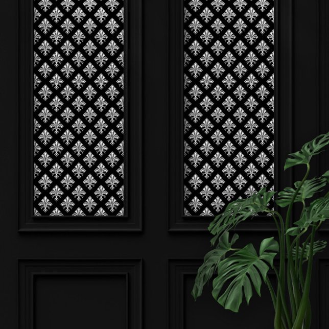 Papel Pintado Patrón blanco Art Deco Fleur-de-lis (Subido por el creador)