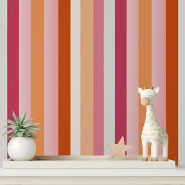 Papel Pintado Patrón blanco Naranja rosa de franjas modernas aud