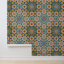 Papel Pintado Patrón boho tradicional mosaico marroquí